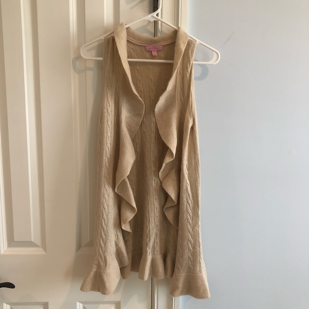 Lilly Pulitzer Cashmere Ruffle Sleeveless Sweater